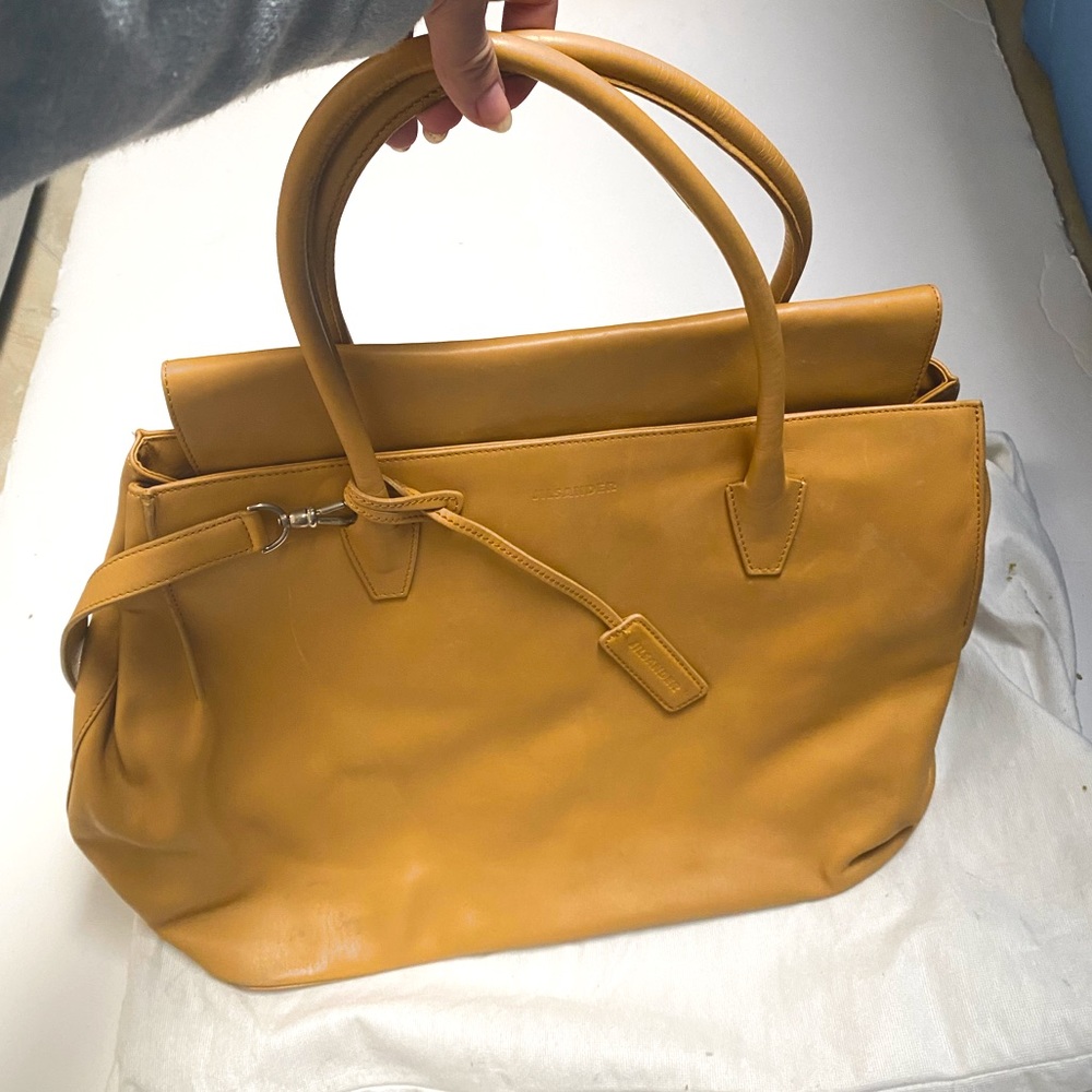 Jil Sander Golden Handbag beige Shoulder Bag Tote Crossbody Strap Medium Large